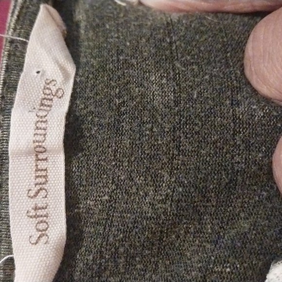 Soft Surroundings Tunic Top Blouse Cotton Boho Embroidered Gray Long Sleeve - Picture 6 of 8